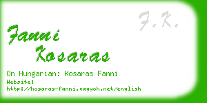 fanni kosaras business card